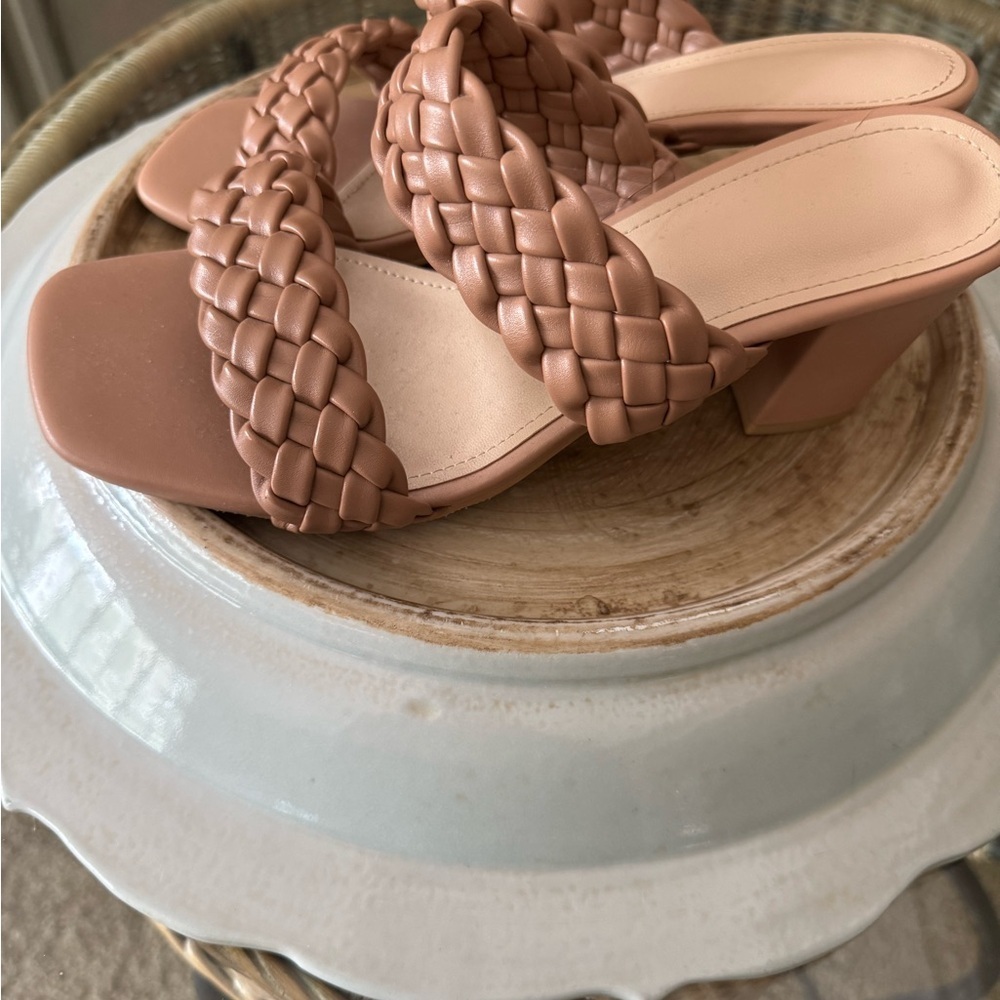 Tan Double-Strap Braided Sandals - Picture 2 of 6